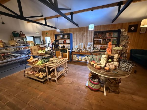 Larch barn kitchen and Farmshop