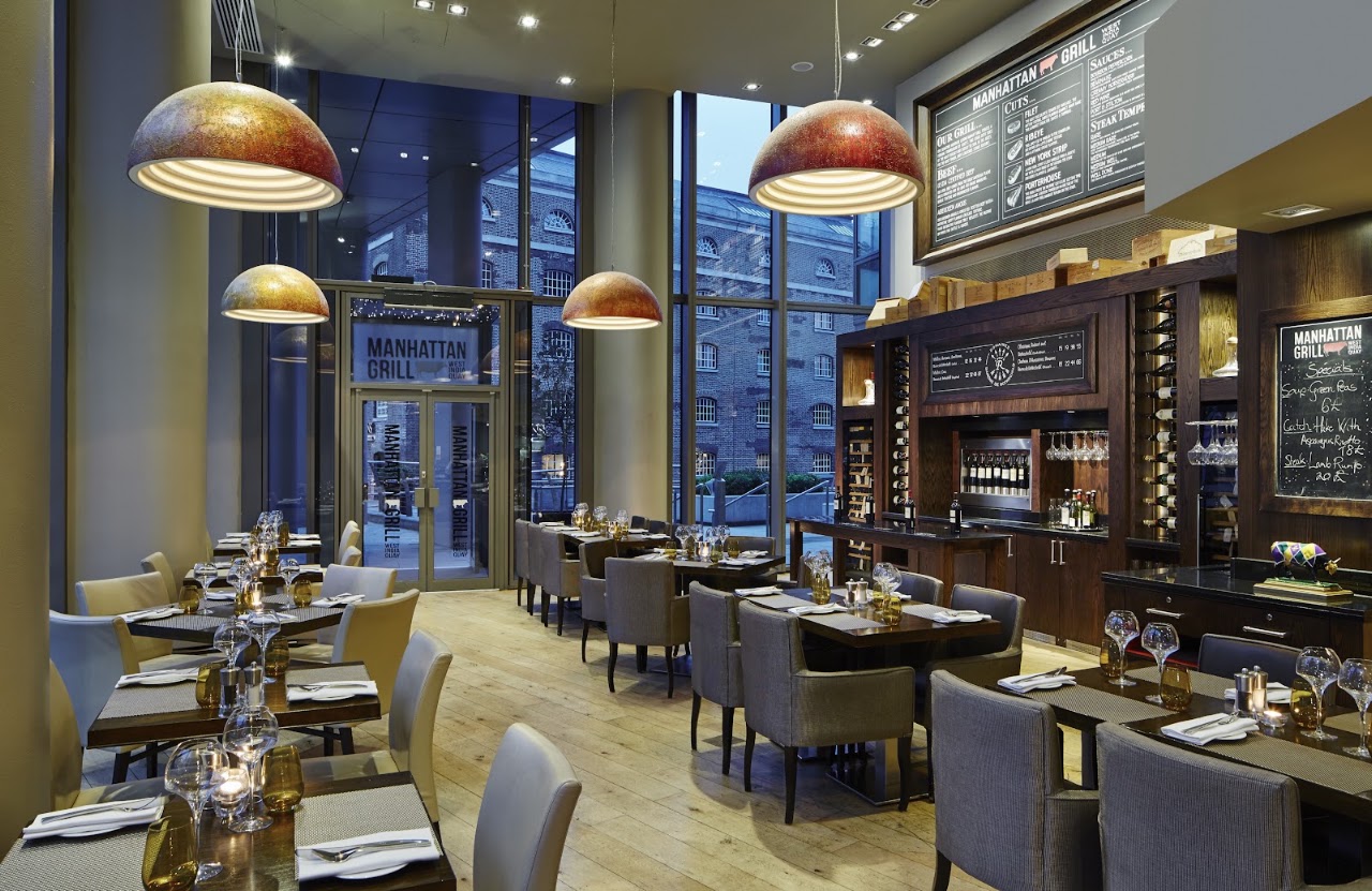 Manhattan Grill at the London Marriott Hotel Canary Wharf